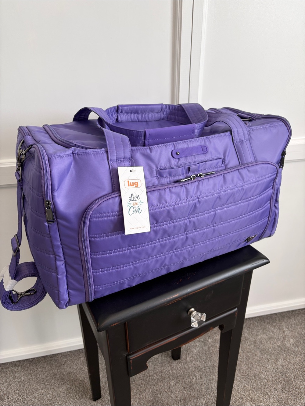 lug Quilted Trolley Duffel Bag in Purple